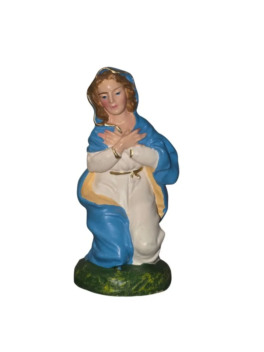 Vtg Virgin Mary Kneeling Nativity Christmas Italian Figurine Paper Mache